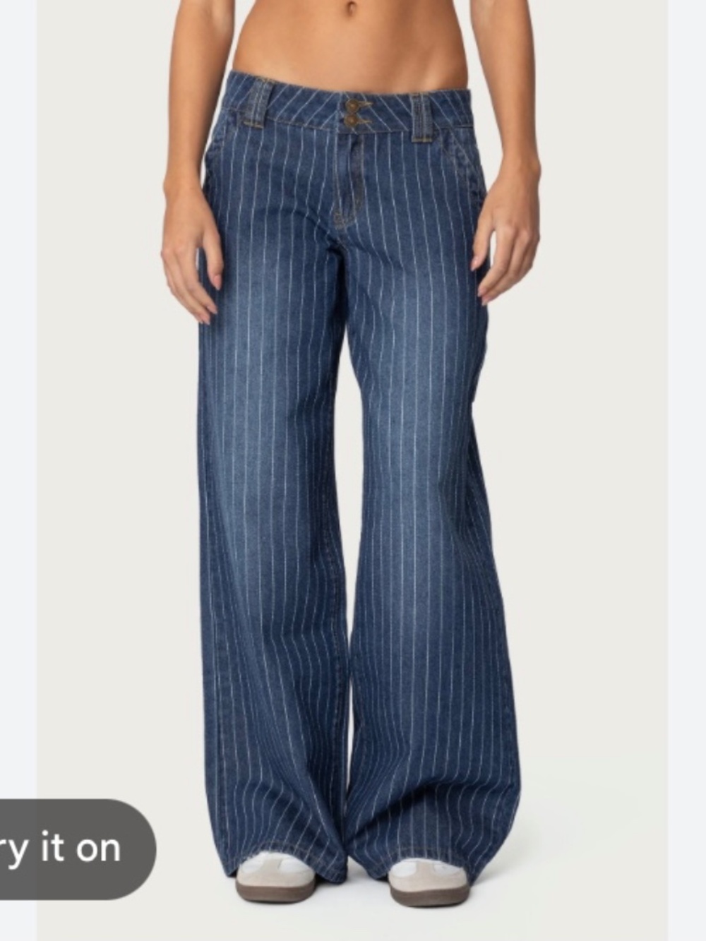 NWT Edikted Cory Striped Low Rise Jeans Size XS TALL